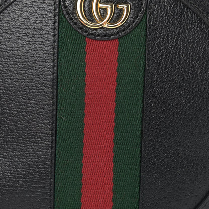 Gucci Grained Calfskin Web Mini Ophidia Round Backpack Black 9 of 10