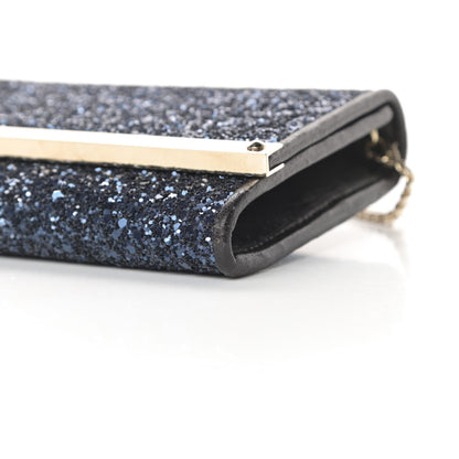 Jimmy Choo Glitter Milla Wallet on Chain Navy 9 of 11