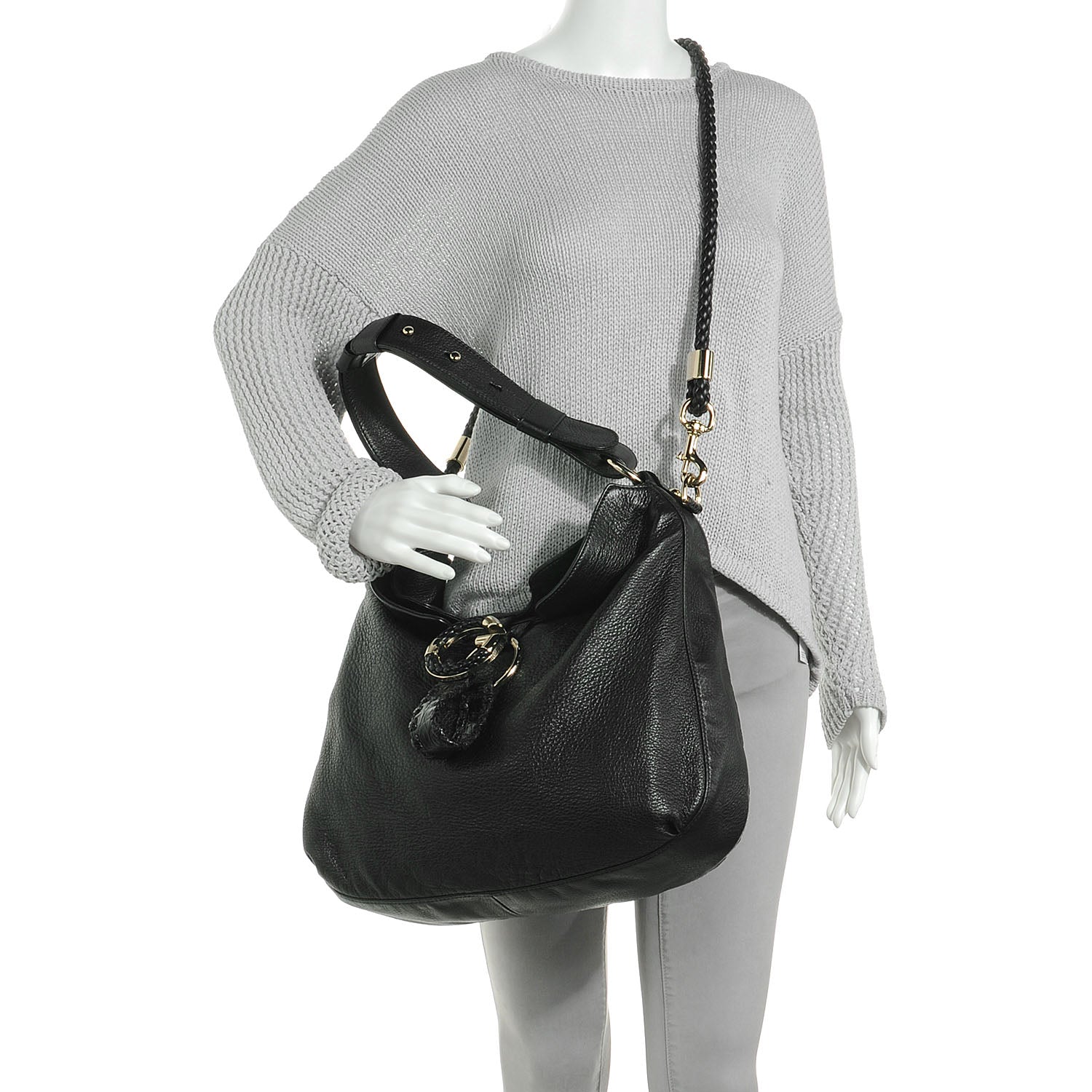 Gucci Leather G Wave Shoulder Bag Black 2 of 7