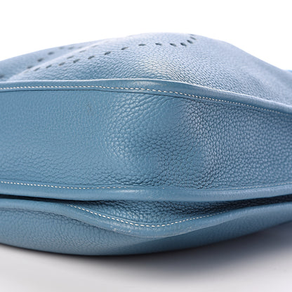 Hermes Taurillon Clemence Evelyne III PM Blue Jean 9 of 11
