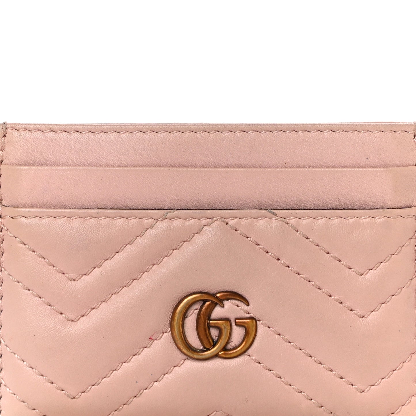 Calfskin Matelasse GG Marmont Card Holder Perfect Pink