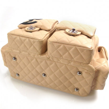 Chanel Calfskin Quilted Large Cambon Multipocket Reporter Beige Black 5 of 10