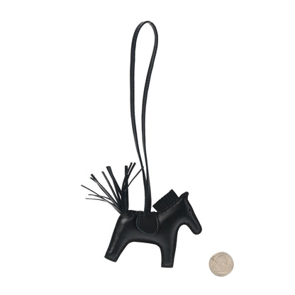 Hermes Milo Lambskin Grigri Rodeo Horse Bag Charm PM So Black 2 of 4
