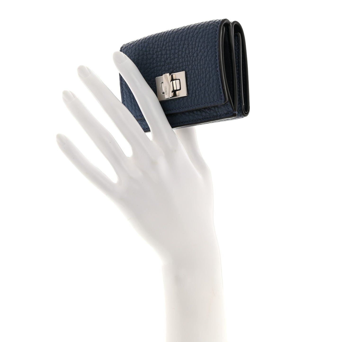 Cuoio Romano Vitello Grace Micro Peekaboo Tri-Fold Wallet Mirto Dark Blue