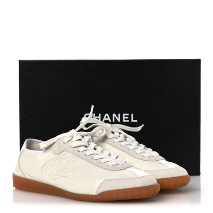Chanel Calfskin Suede Womens CC Sneakers 39 White 11 of 11