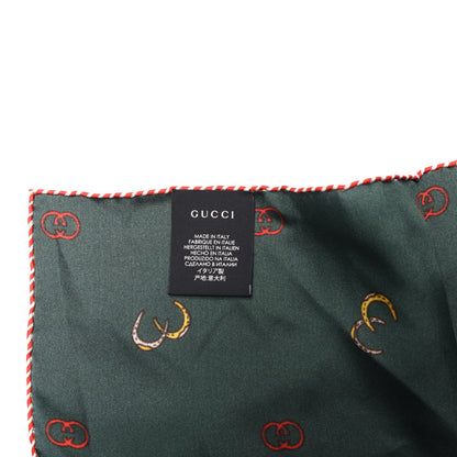 Gucci Silk Twill Poket Logos Pocket Square Green 3 of 3