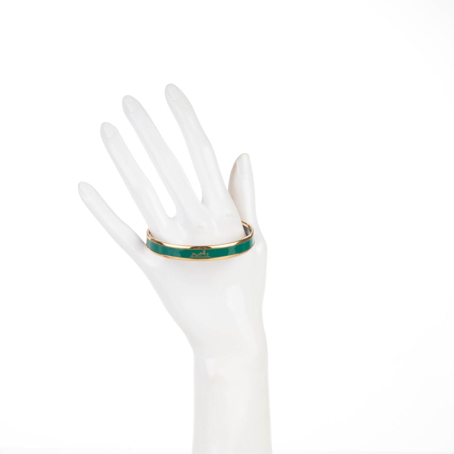 Enamel Printed Narrow Caleche Bracelet 65 Malachite
