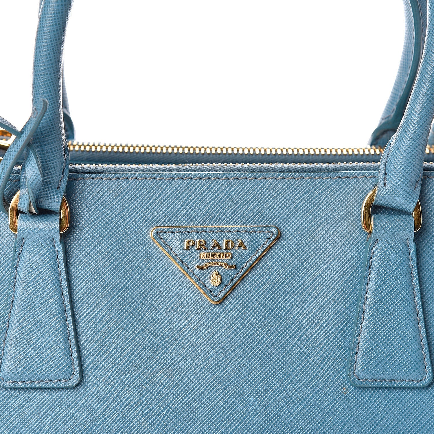 Prada Saffiano Galleria Small Double Zip Tote Turchese 15 of 17