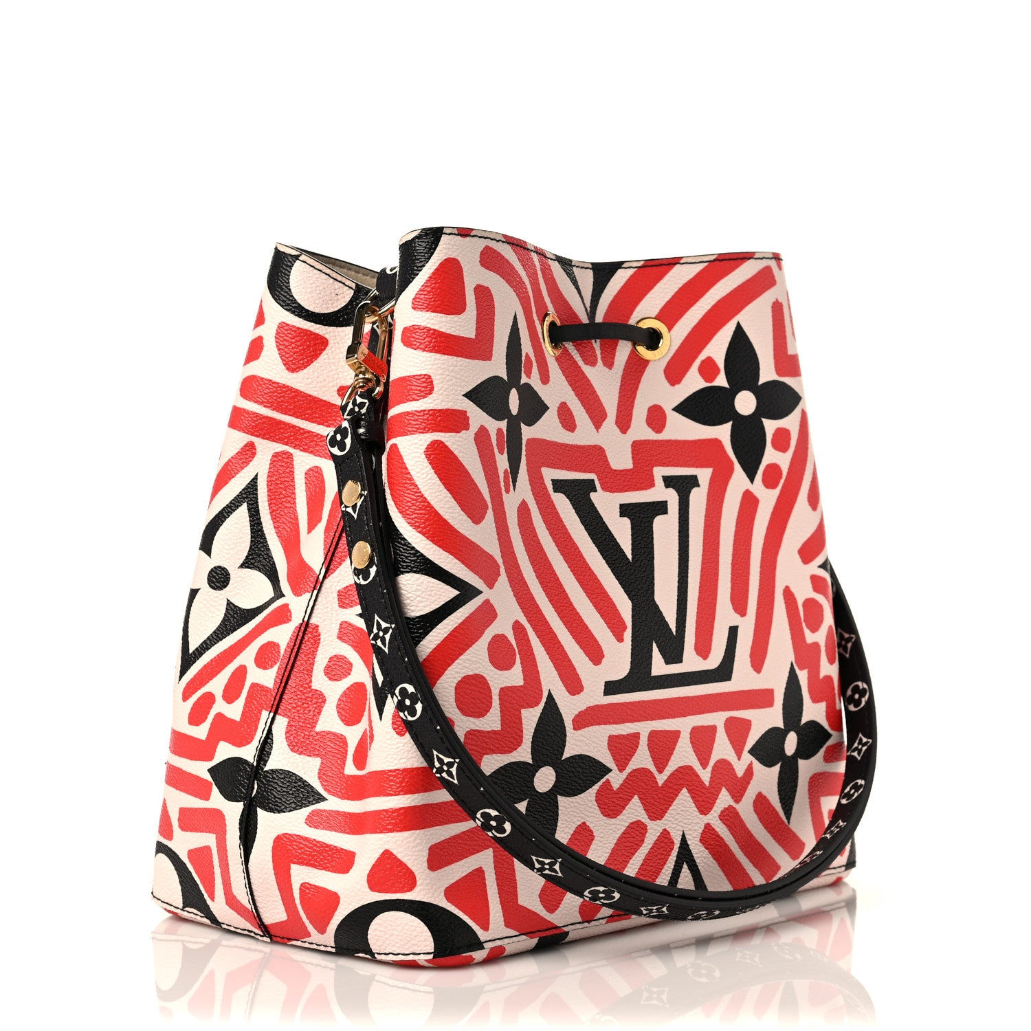 Louis Vuitton Monogram Giant Crafty NeoNoe MM Creme Rouge Black 3 of 8