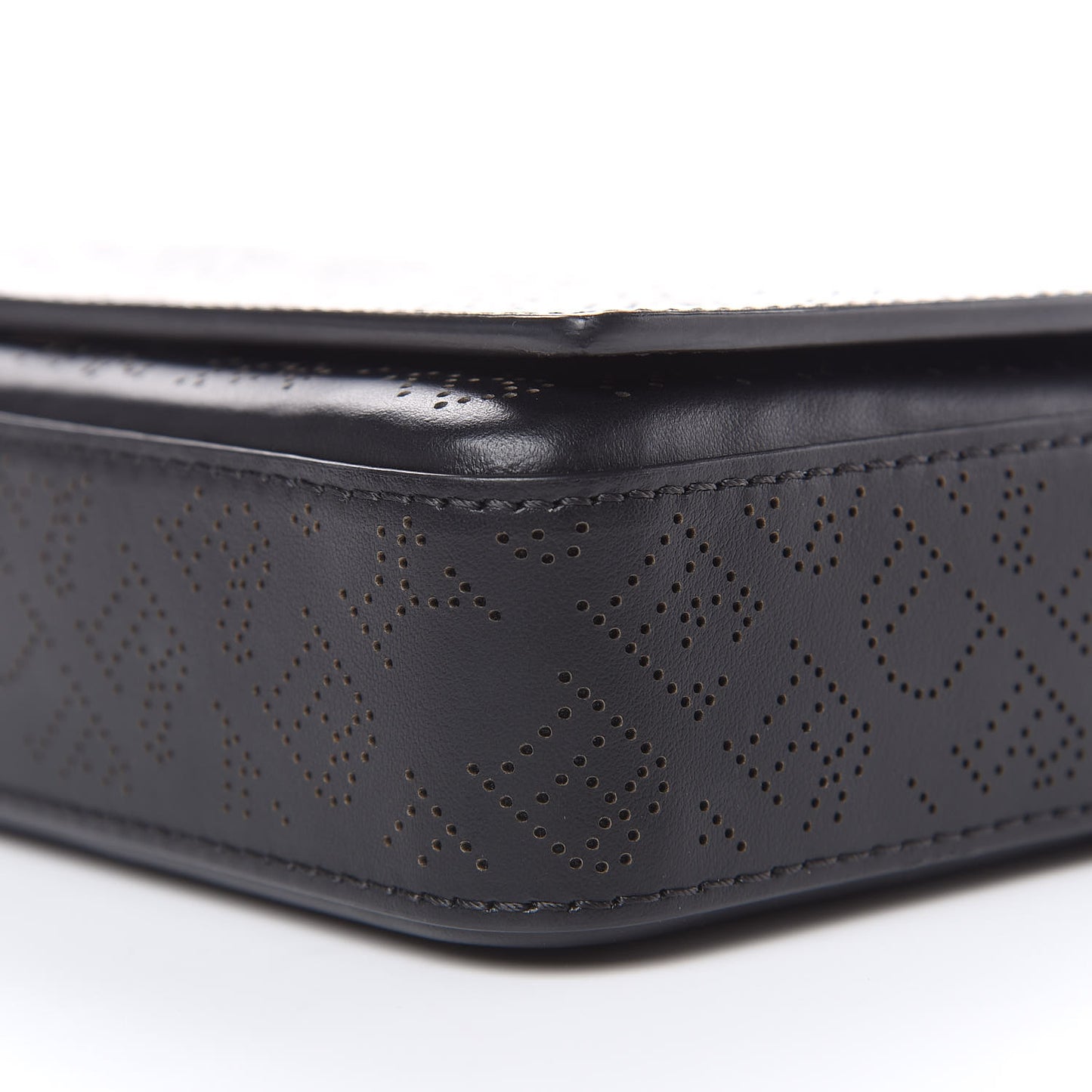 Calfskin Perforated Logo Hampshire Crossbody Black