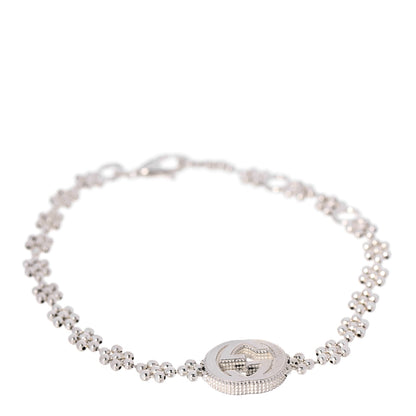 Gucci Sterling Silver Interlocking GG Beaded Flower Bracelet 1 of 5
