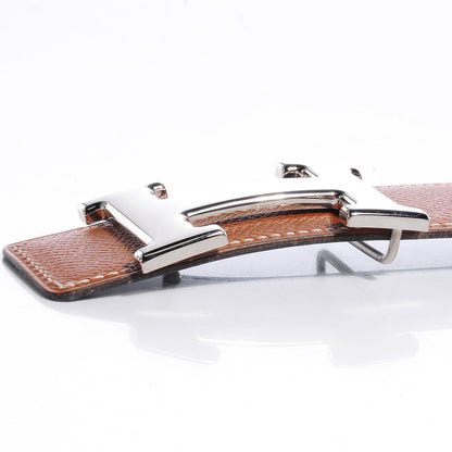 Hermes Box Courchevel Reversible Palladium Silver Constance 32mm H Belt Noir Gold 65 6 of 6