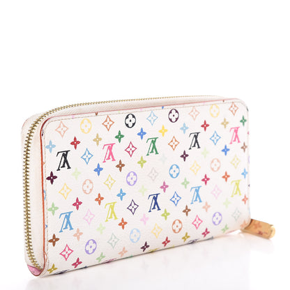 Louis Vuitton Monogram Multicolor Zippy Wallet White Litchi 3 of 15