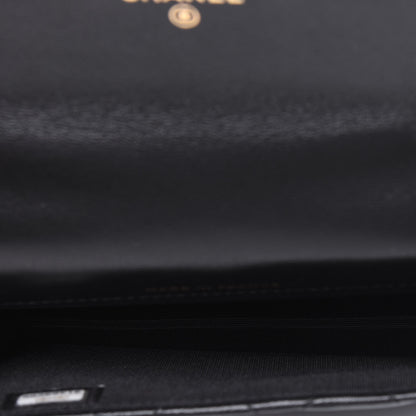Chanel Lambskin Quilted Top Handle Flap Coin Purse With Chain Black 5 of 12