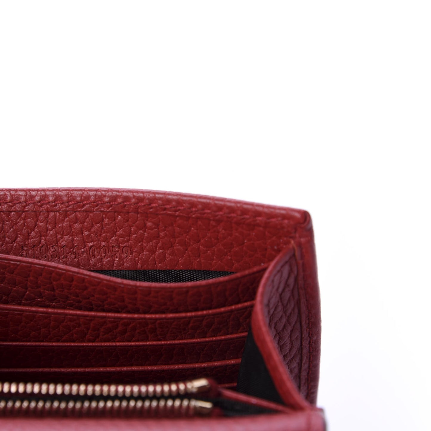 Dollar Calfskin Interlocking G Chain Wallet Red