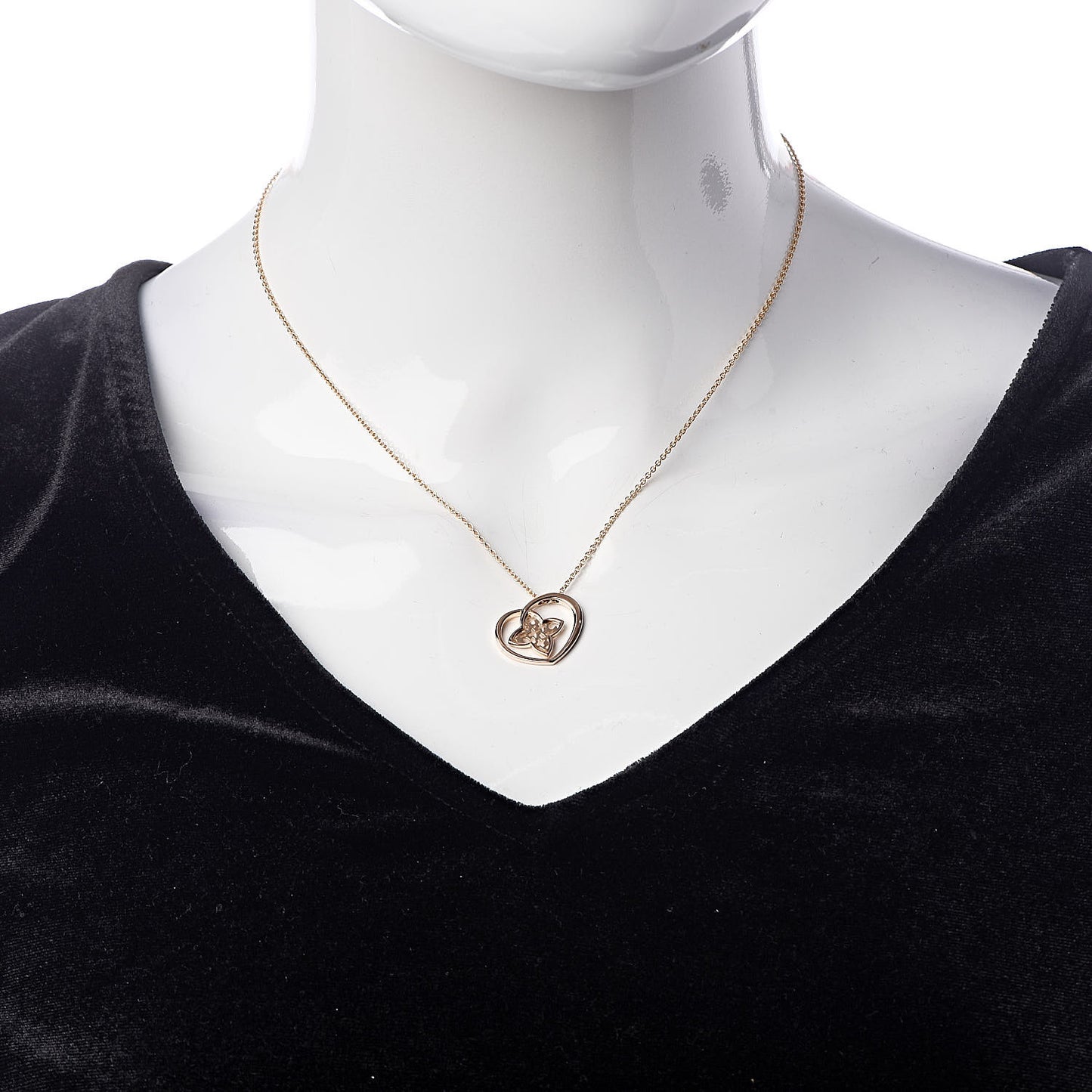 18K Rose Gold Coeur Heart Pendant Necklace