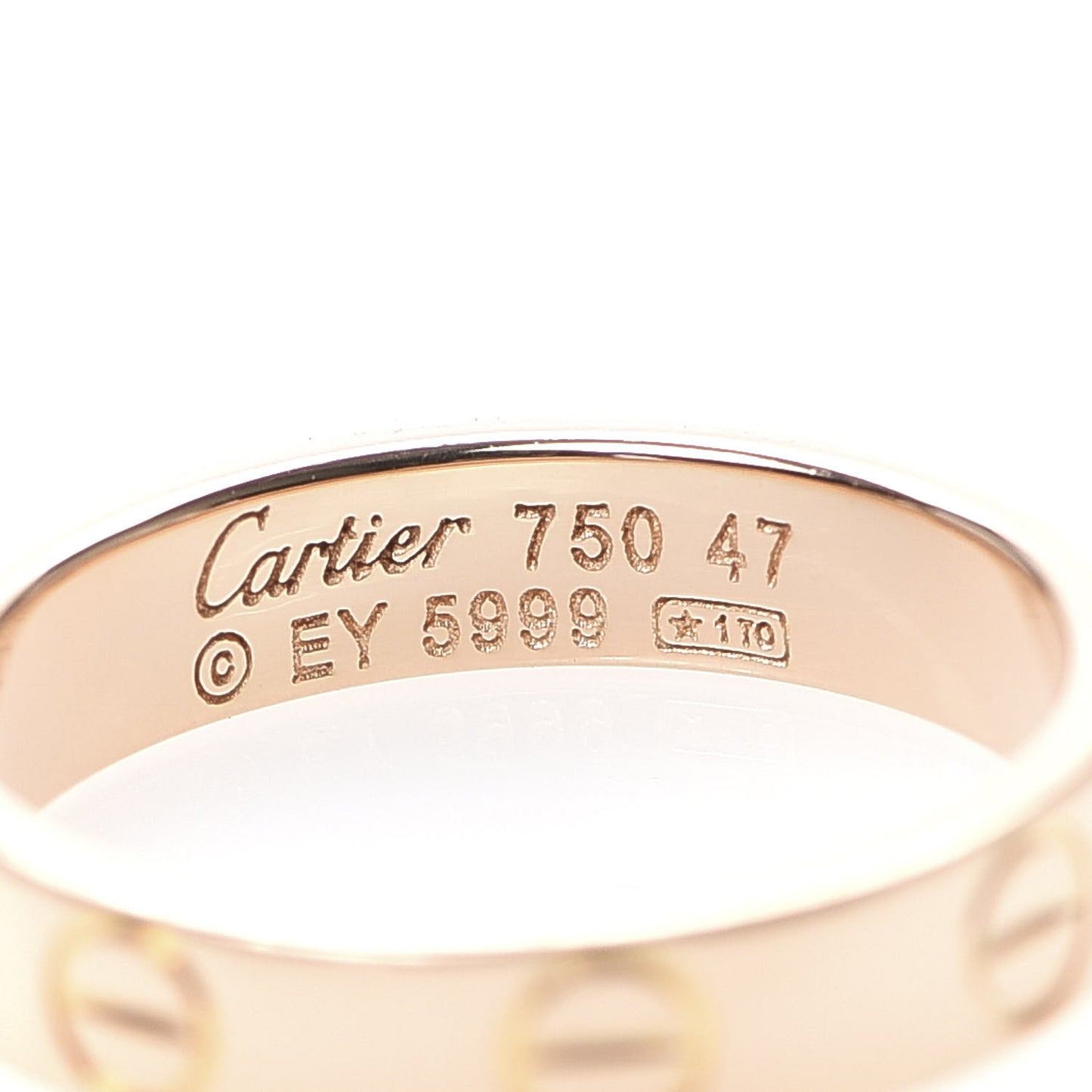 18K Pink Gold 3.5mm LOVE Wedding Band Ring 47 4