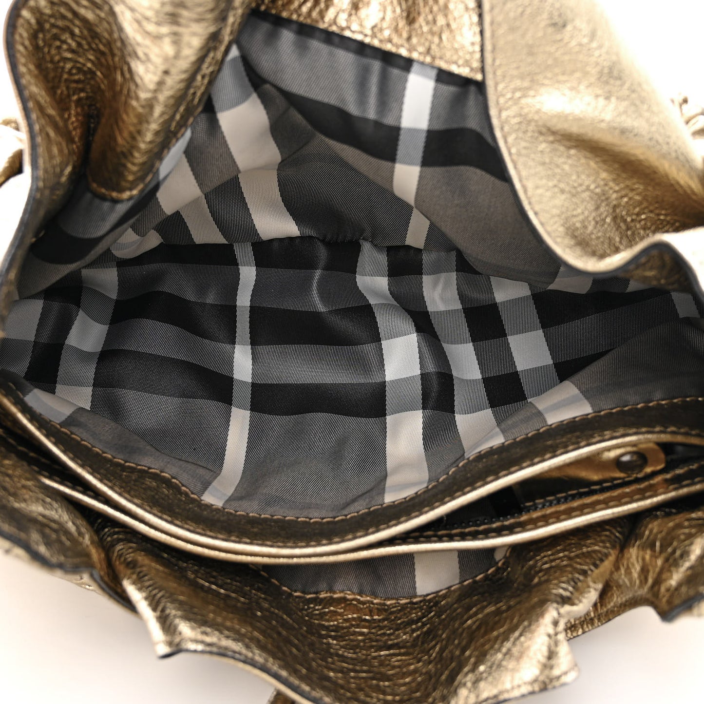 Metallic Calfskin Warrior Hobo Gold