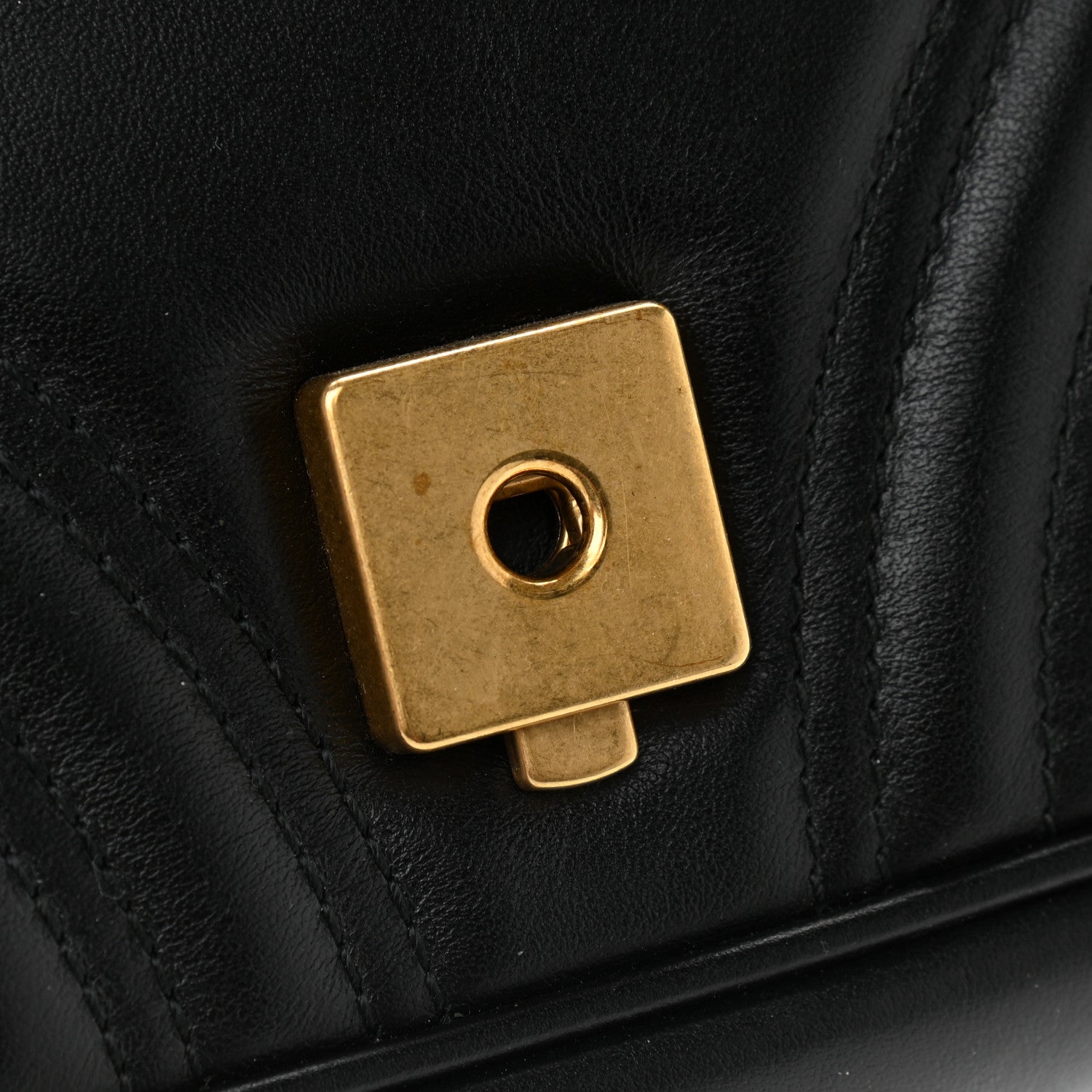 Gucci Calfskin Matelasse Mini GG Marmont Shoulder Bag Black 8 of 12