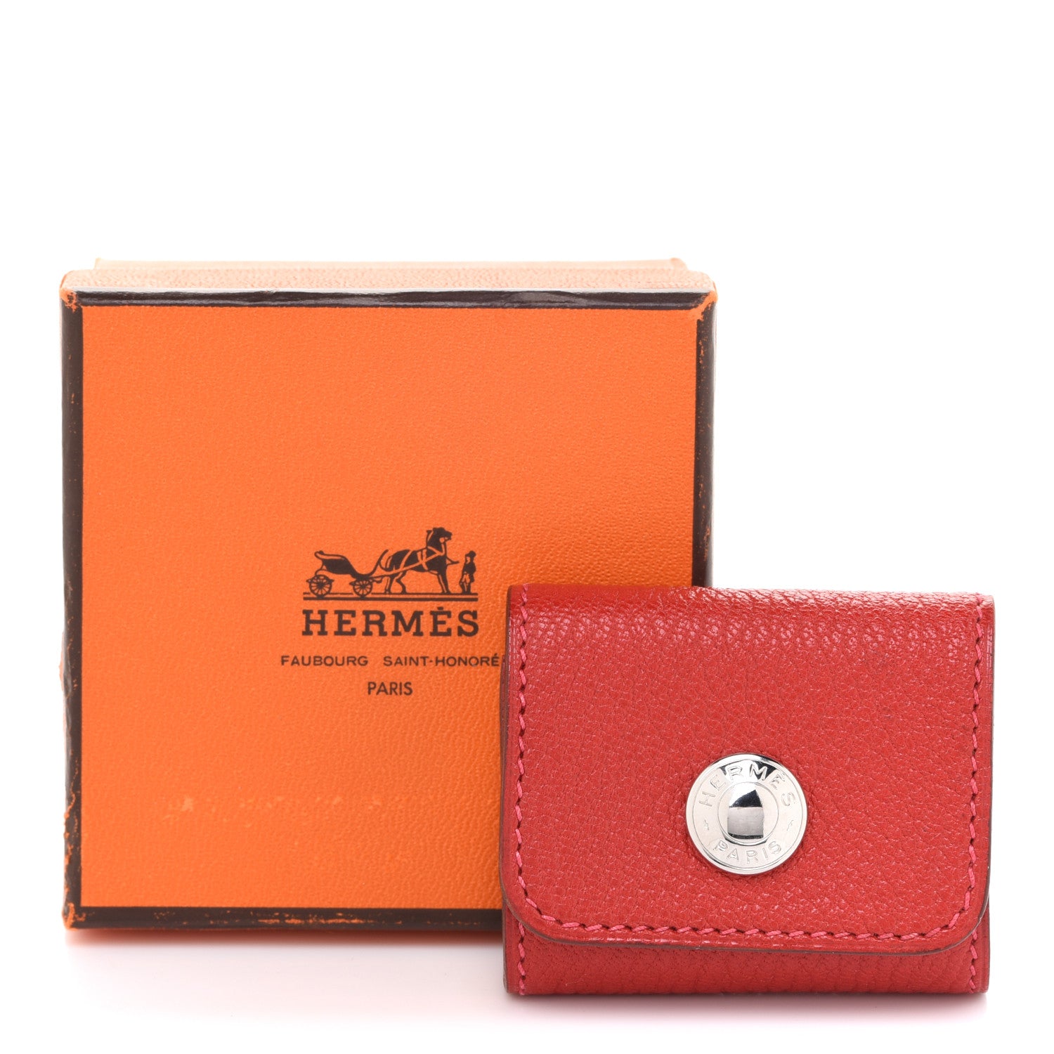Hermes Chevre Mysore Post It Notepad Holder PM Rouge Vif 8 of 8