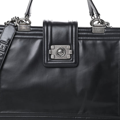 Chanel Glazed Calfskin Boy Tote Black 8 of 16