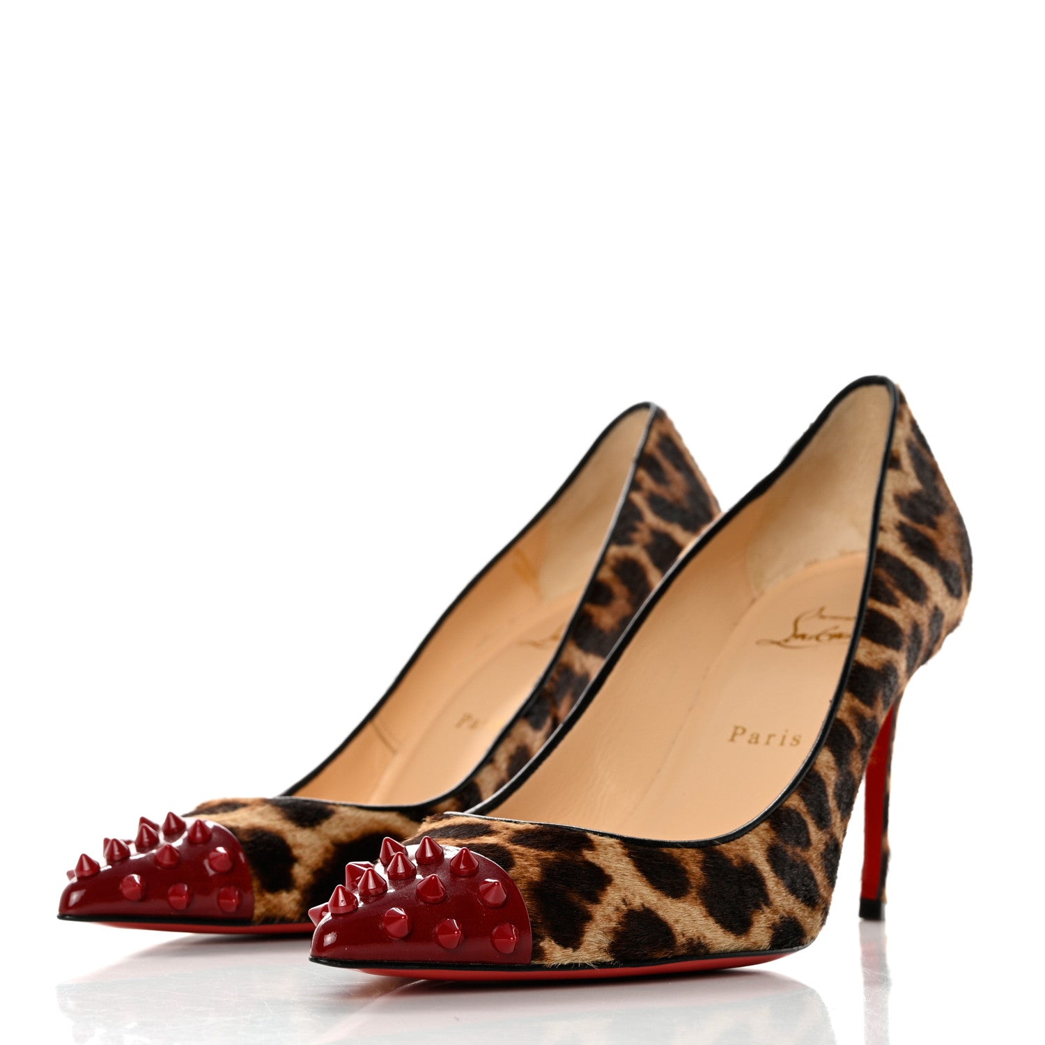 Christian Louboutin Pony Hair Geo Spike Leopard Pumps 40 3 of 7