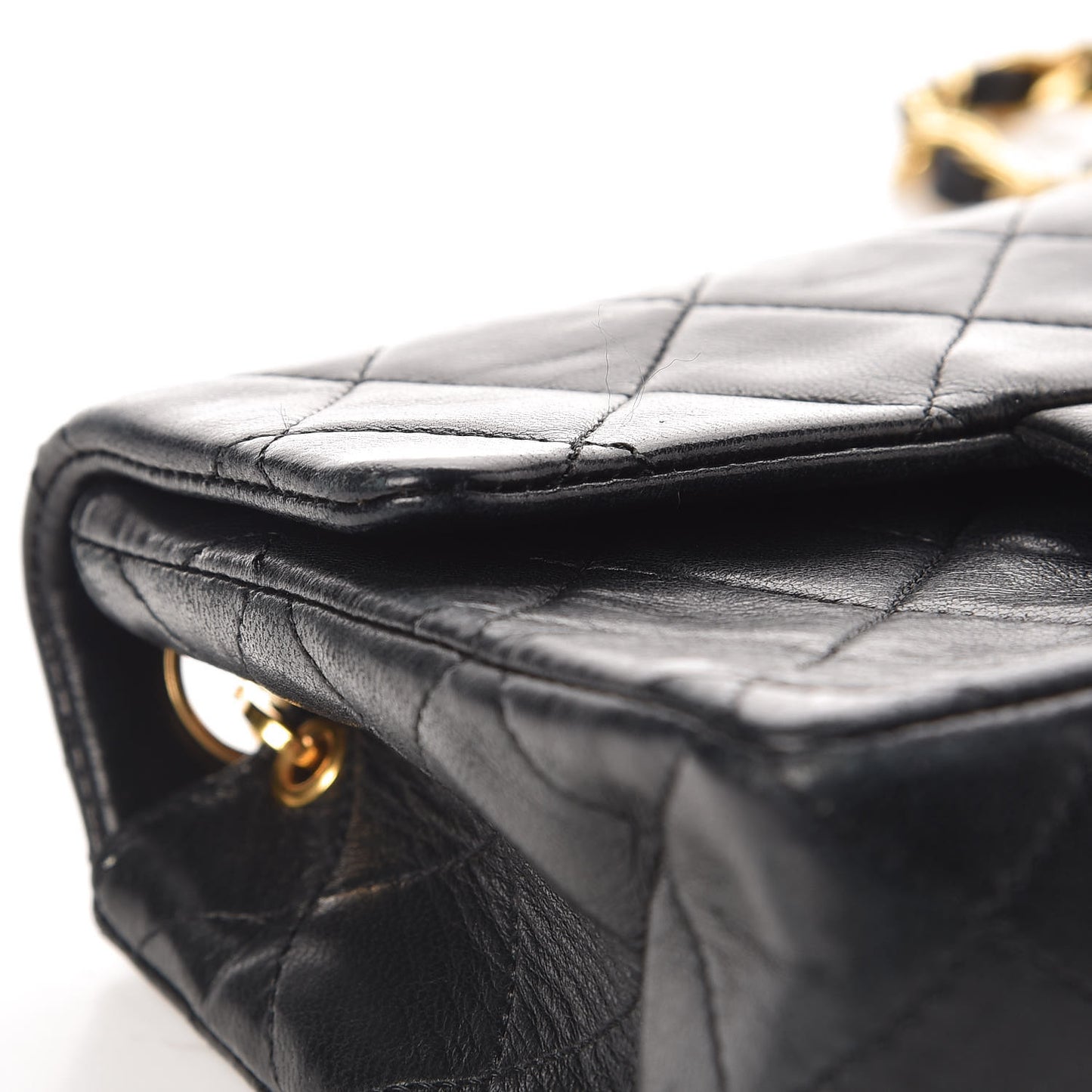 Lambskin Quilted Mini Square Flap Black
