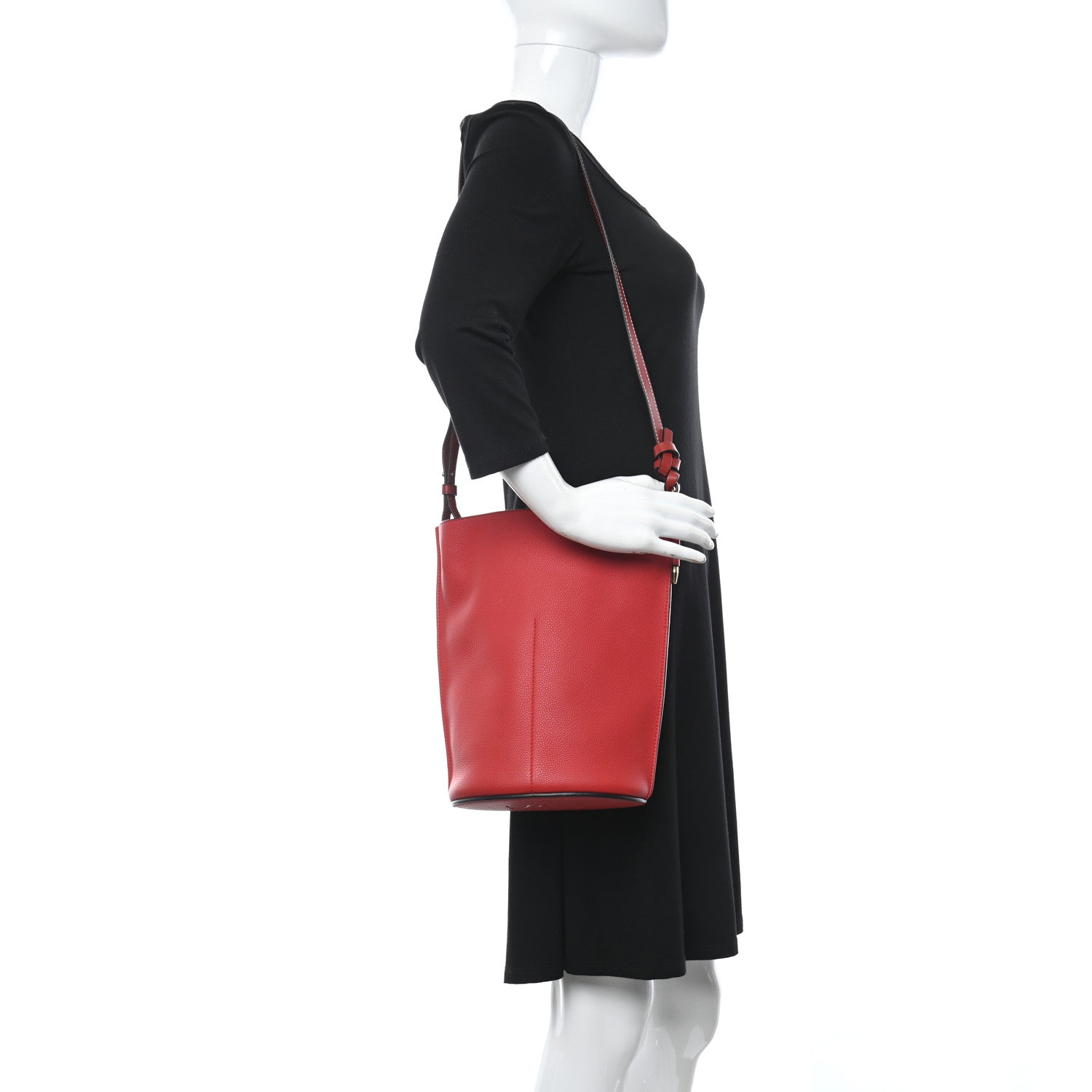 Loewe Calfskin Gate Bucket Bag Scarlet Burnt Red 2 of 10