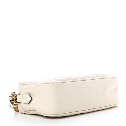 Gucci Calfskin Matelasse Small GG Marmont Chain Shoulder Bag White 4 of 16
