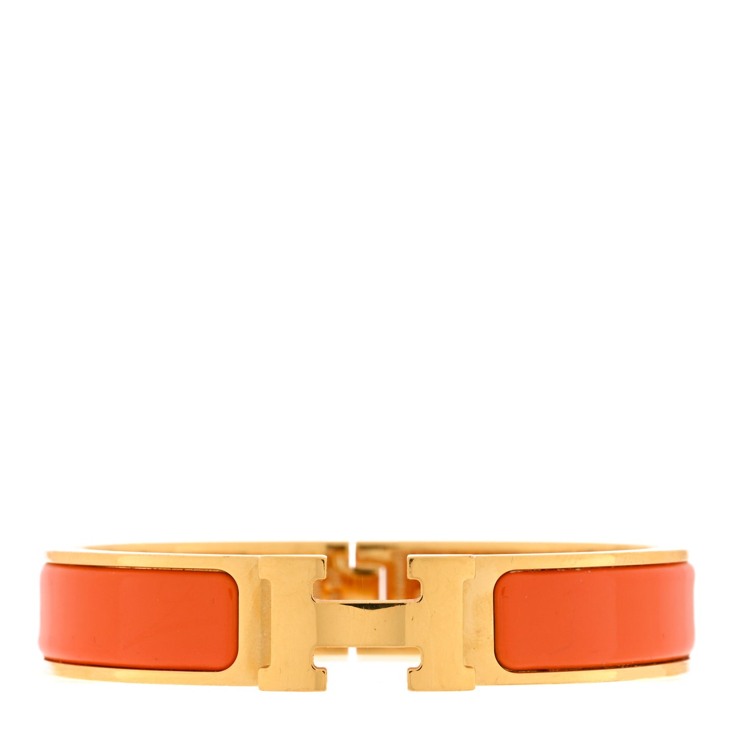 Enamel Narrow Clic Clac H Bracelet PM Orange