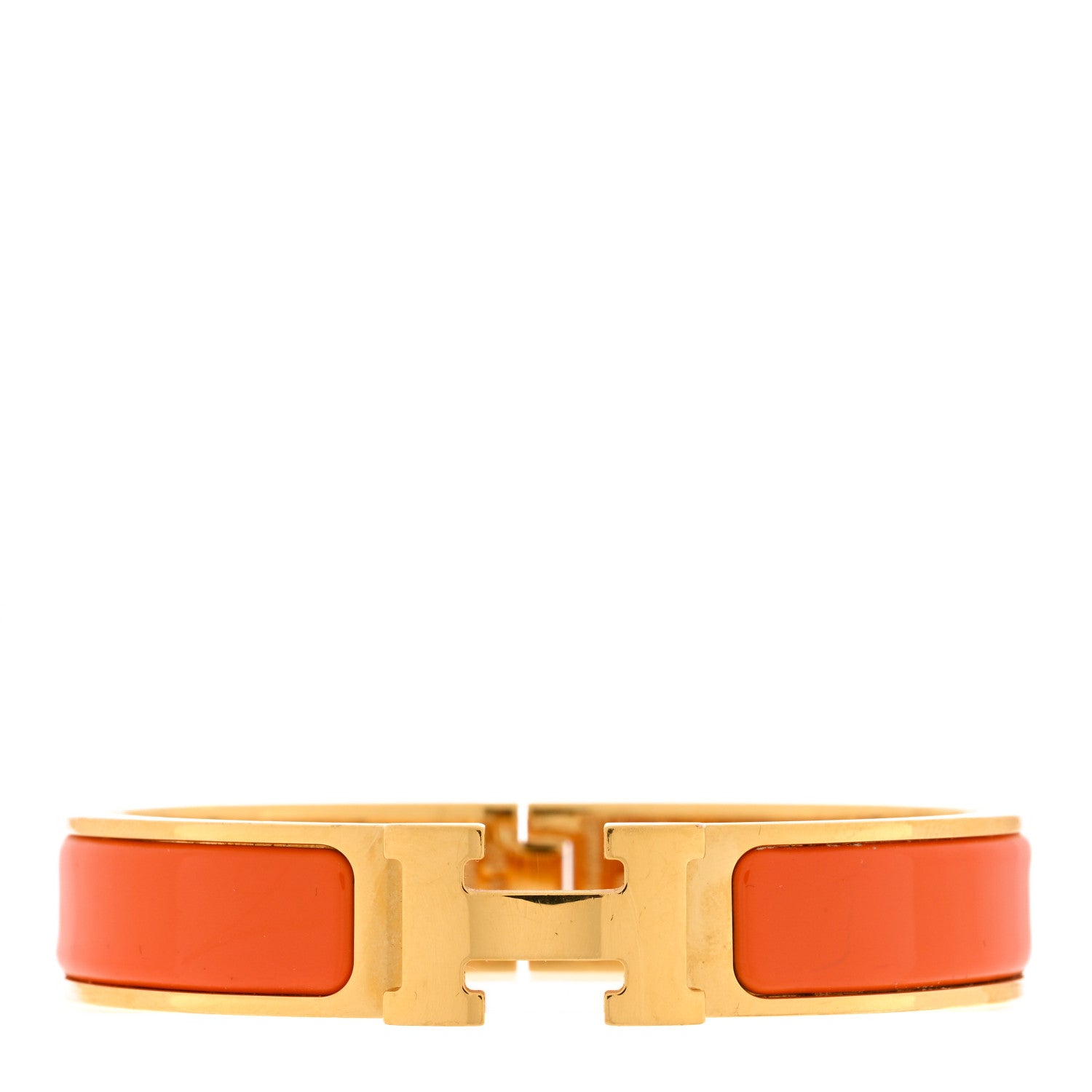 Hermes Enamel Narrow Clic Clac H Bracelet PM Orange 1 of 3