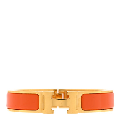 Hermes Enamel Narrow Clic Clac H Bracelet PM Orange 1 of 3