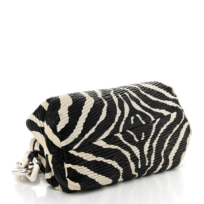 Bottega Veneta Nappa Zebra Print The Pouch Chain White Black 4 of 11