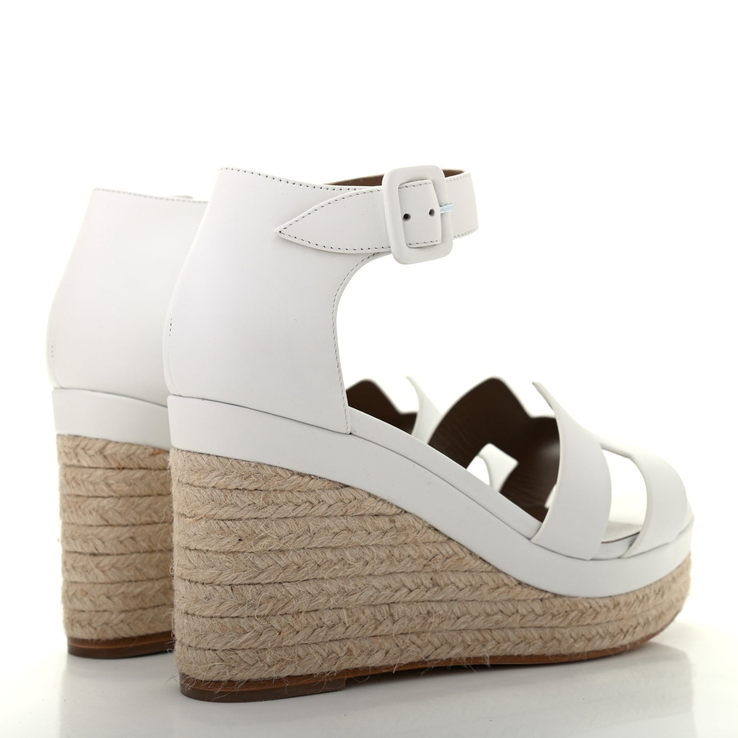 Goatskin Doll 60 Espadrille Wedge Sandals 37 White