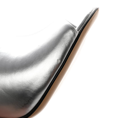 Fendi Metallic Calfskin Fendi First 95mm Slide Sandals 38 Argento 14 of 15