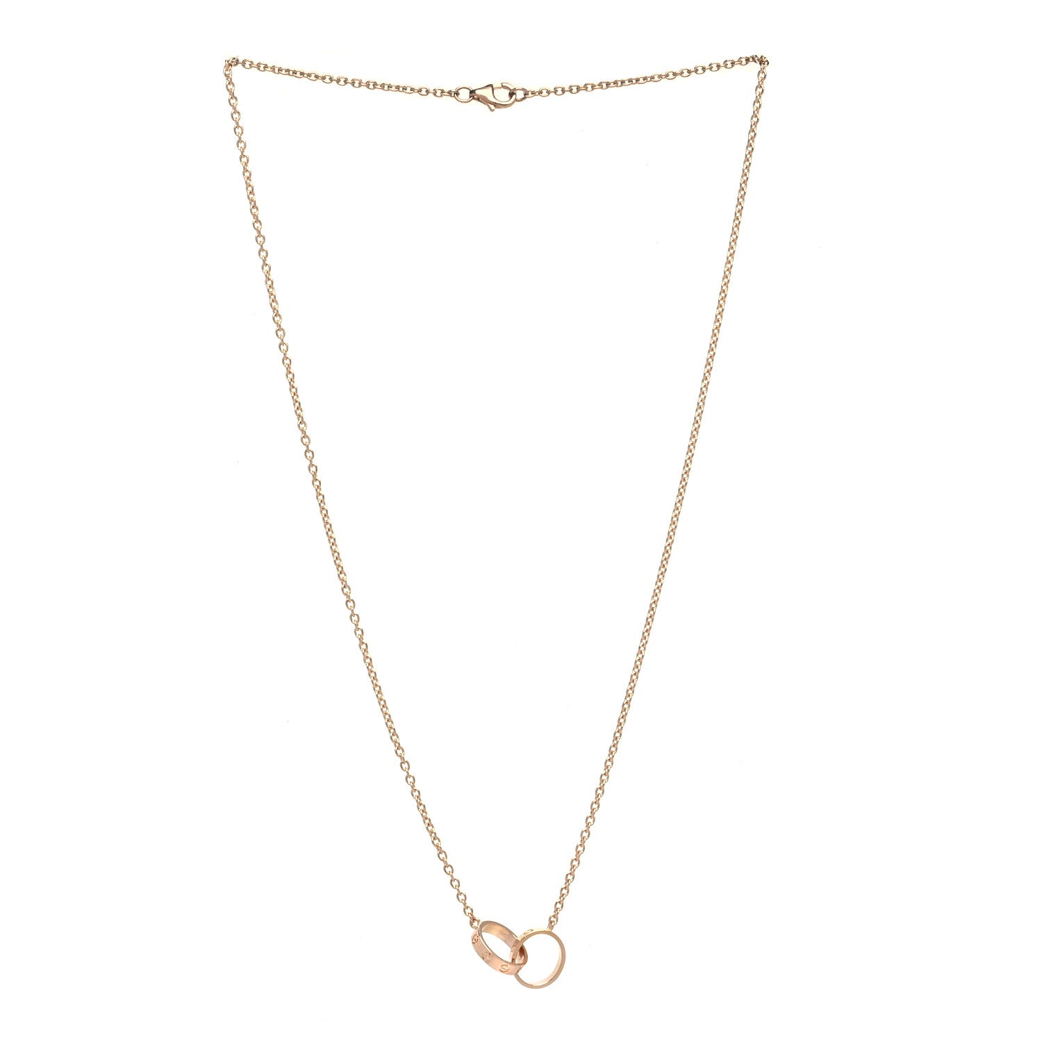 Cartier 18K Pink Gold Interlocking LOVE Necklace 3 of 6