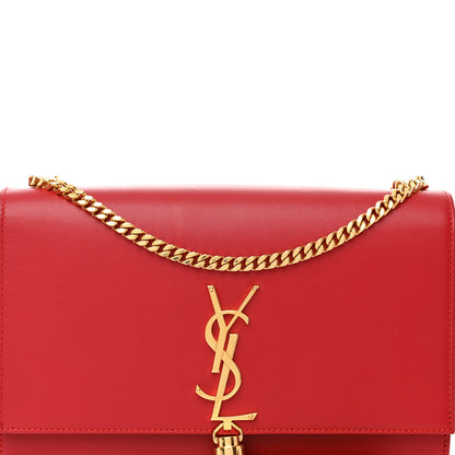Saint Laurent Smooth Calfskin Medium Classic Monogram Kate Tassel Satchel Lipstick Red 7 of 14