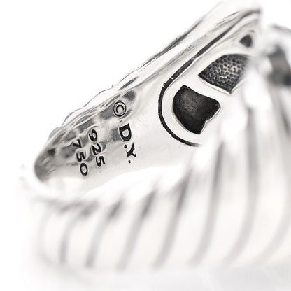 David Yurman Sterling Silver 18K Yellow Gold Diamond Pave Waverly Ring 57 8 5 of 6