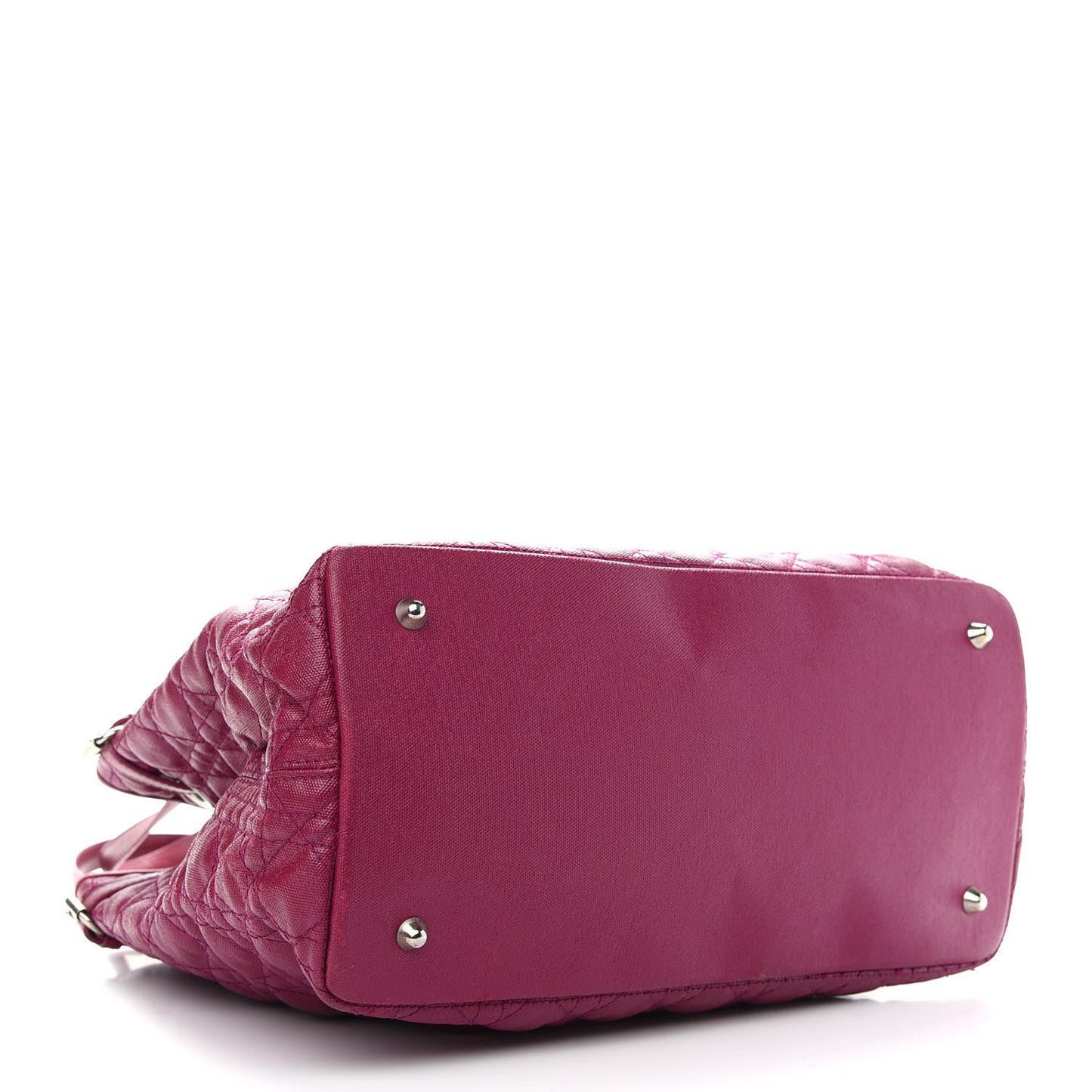 Coated Canvas Cannage Medium Panarea Tote Raspberry