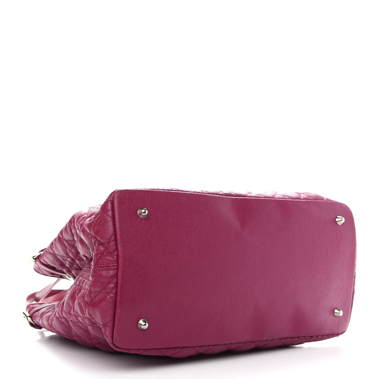 Christian Dior Coated Canvas Cannage Medium Panarea Tote Raspberry 3 of 11