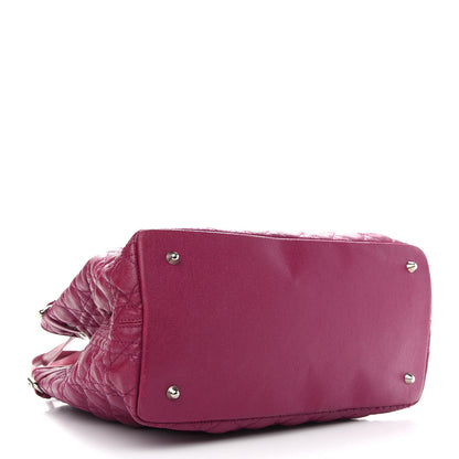 Christian Dior Coated Canvas Cannage Medium Panarea Tote Raspberry 3 of 11