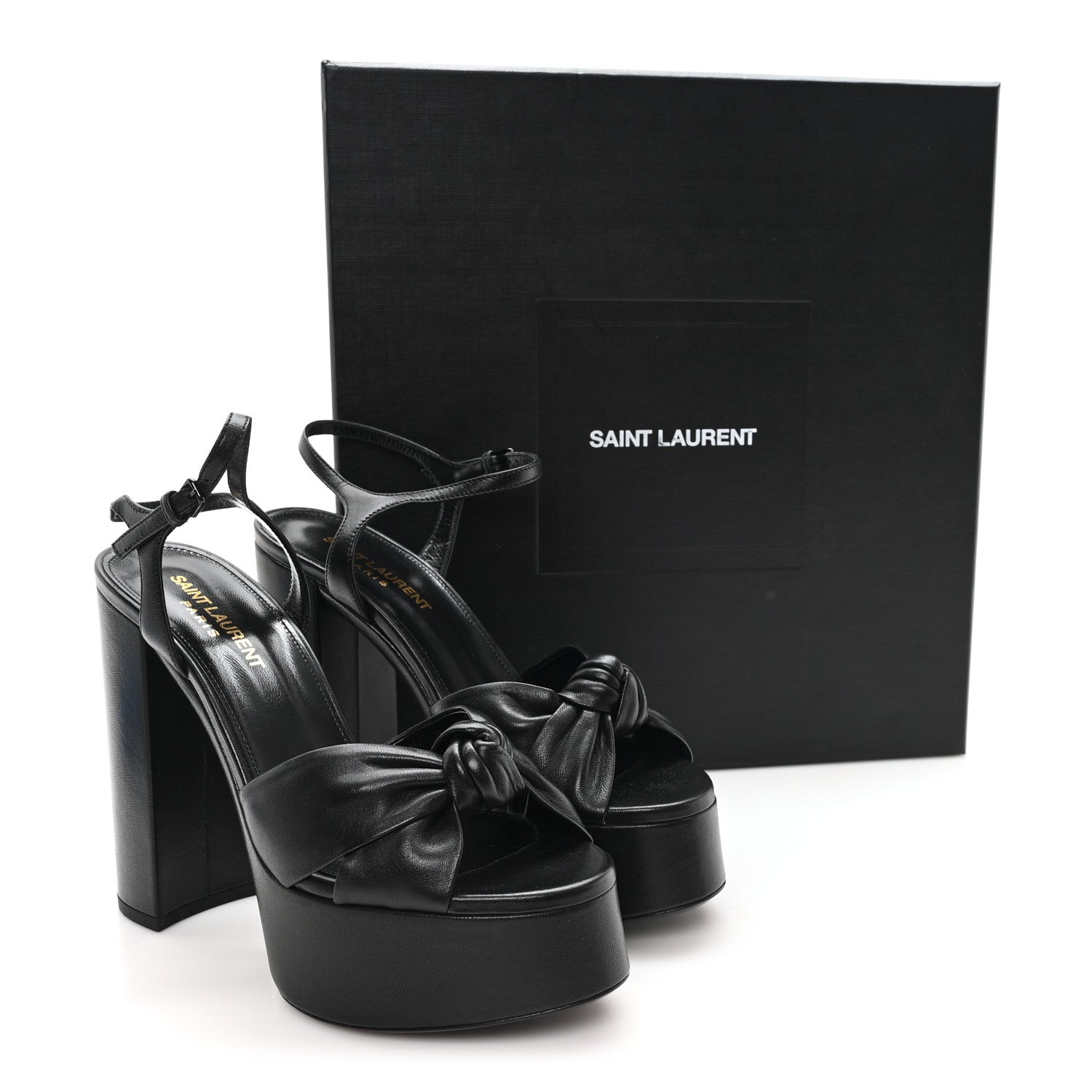 Saint Laurent Vendome Bianca 85 Platform Sandals 37.5 Black 10 of 10
