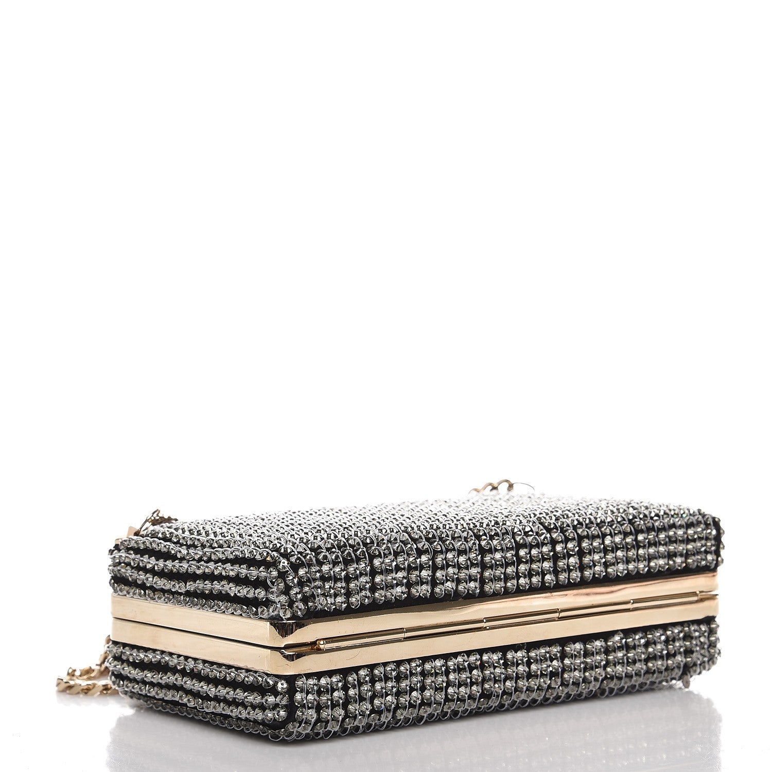 Valentino Garavani Nappa Crystal Embellished Secrets Minaudiere Clutch Black 4 of 7