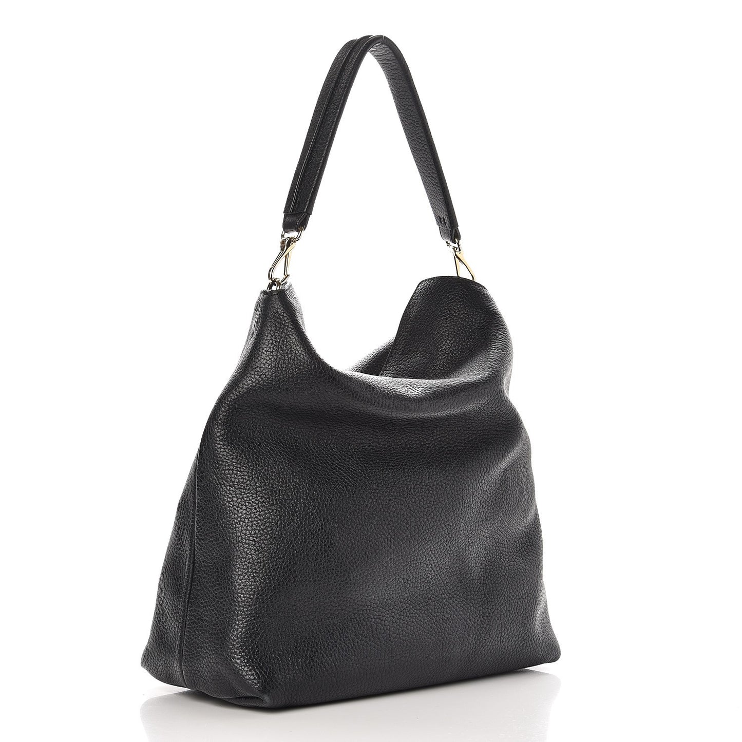 Grainy Calfskin Medium Cale Hobo Black