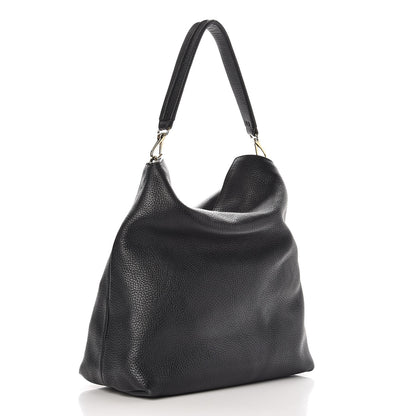 Burberry Grainy Calfskin Medium Cale Hobo Black 3 of 14