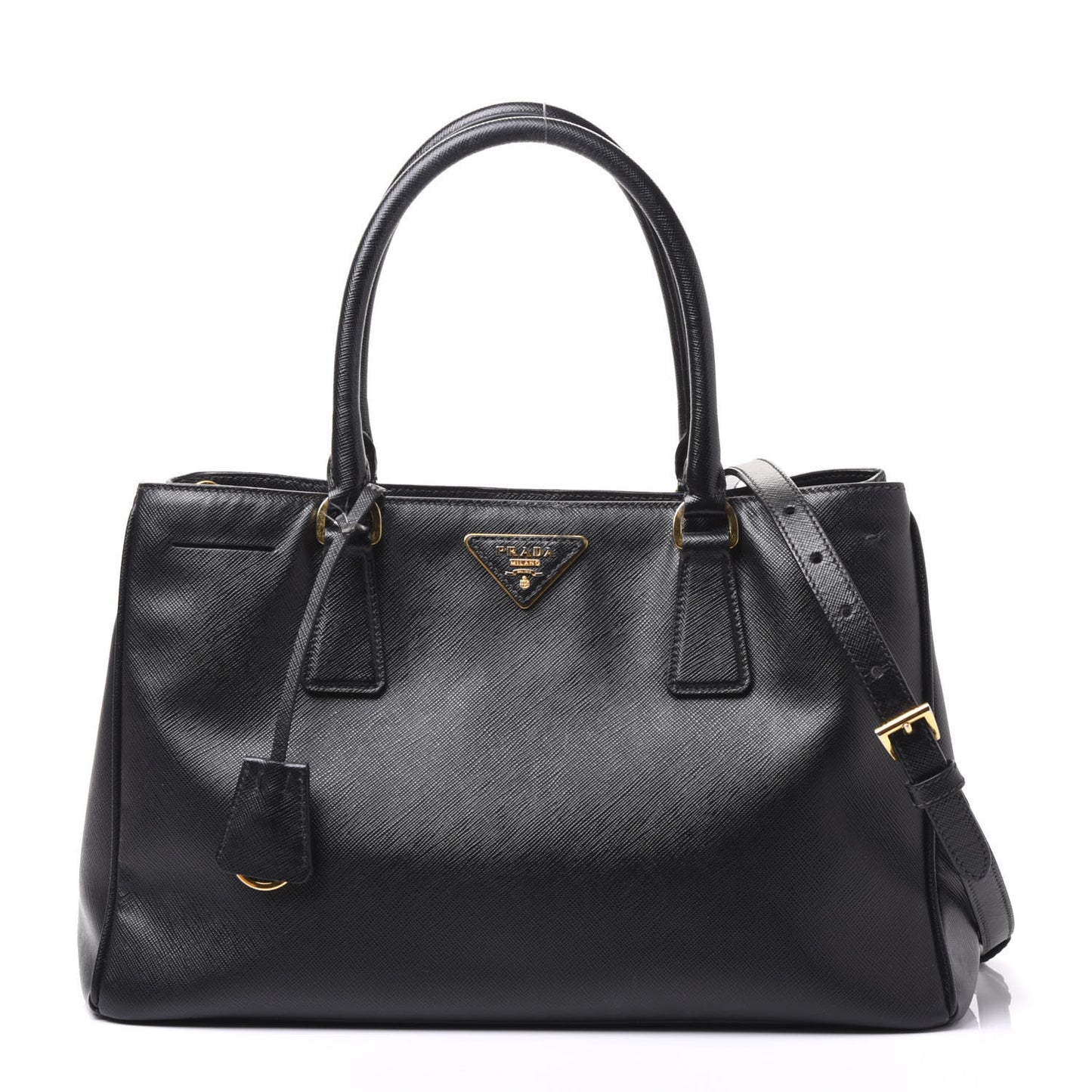 Saffiano Lux Medium Tote Black