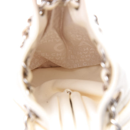 Chanel Lambskin CC Kiss Lock Accordion Bag White 6 of 16