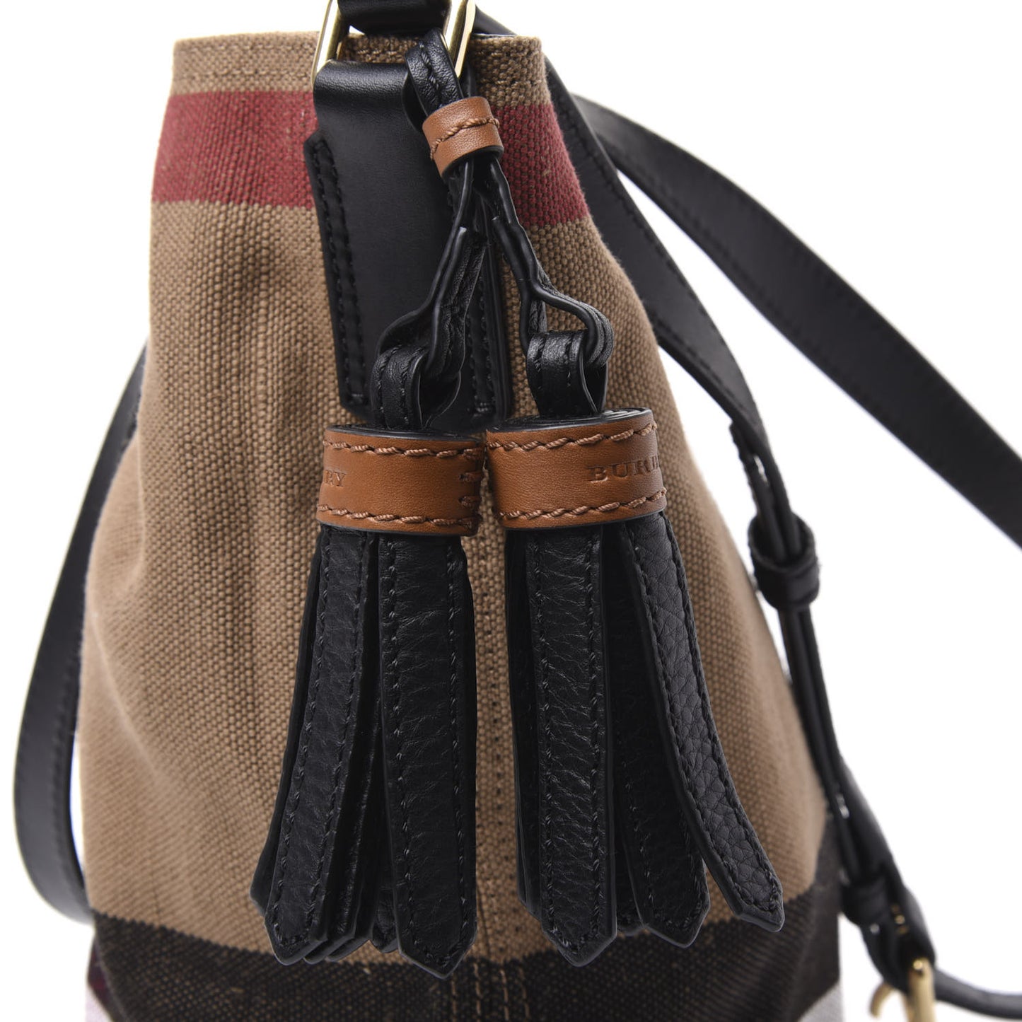 Canvas Mega Check Mini Ashby Tassel Crossbody Black