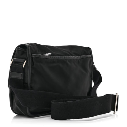 Prada Tessuto Nylon Saffiano Logo Messenger Bag Black 3 of 10