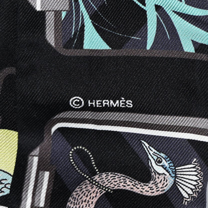 Hermes Silk Story Twilly Black Rose Gris 4 of 4